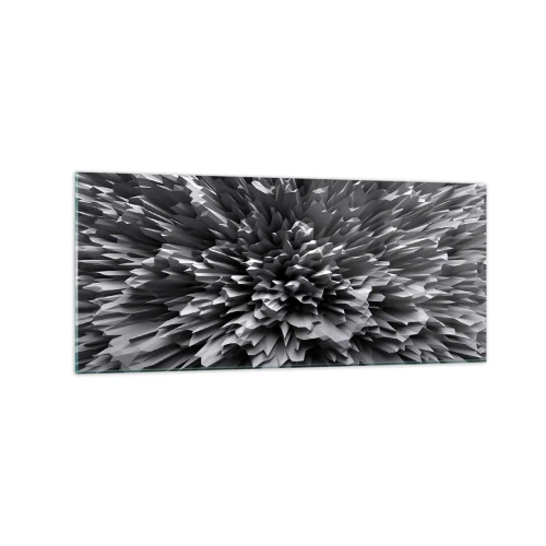 Cuadro sobre vidrio - Impresiones sobre Vidrio - Estructura abstracta en tonos de gris - 120x50cm - No puede ser más afilado - Decoración de pared moderna para salón y dormitorio ARTTOR