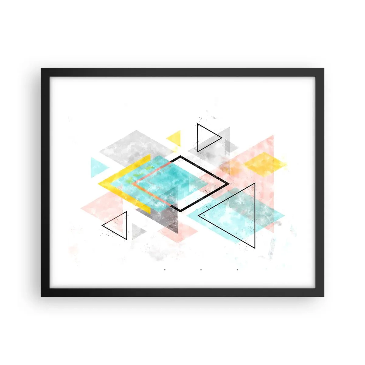 Póster en marco negro - Un juego geométrico - 50x40 cm