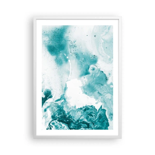 Póster en marco blanco - Remansos de azul - 50x70 cm