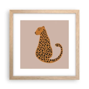 Póster en marco roble claro - El estampado de leopardo está de moda - 30x30 cm
