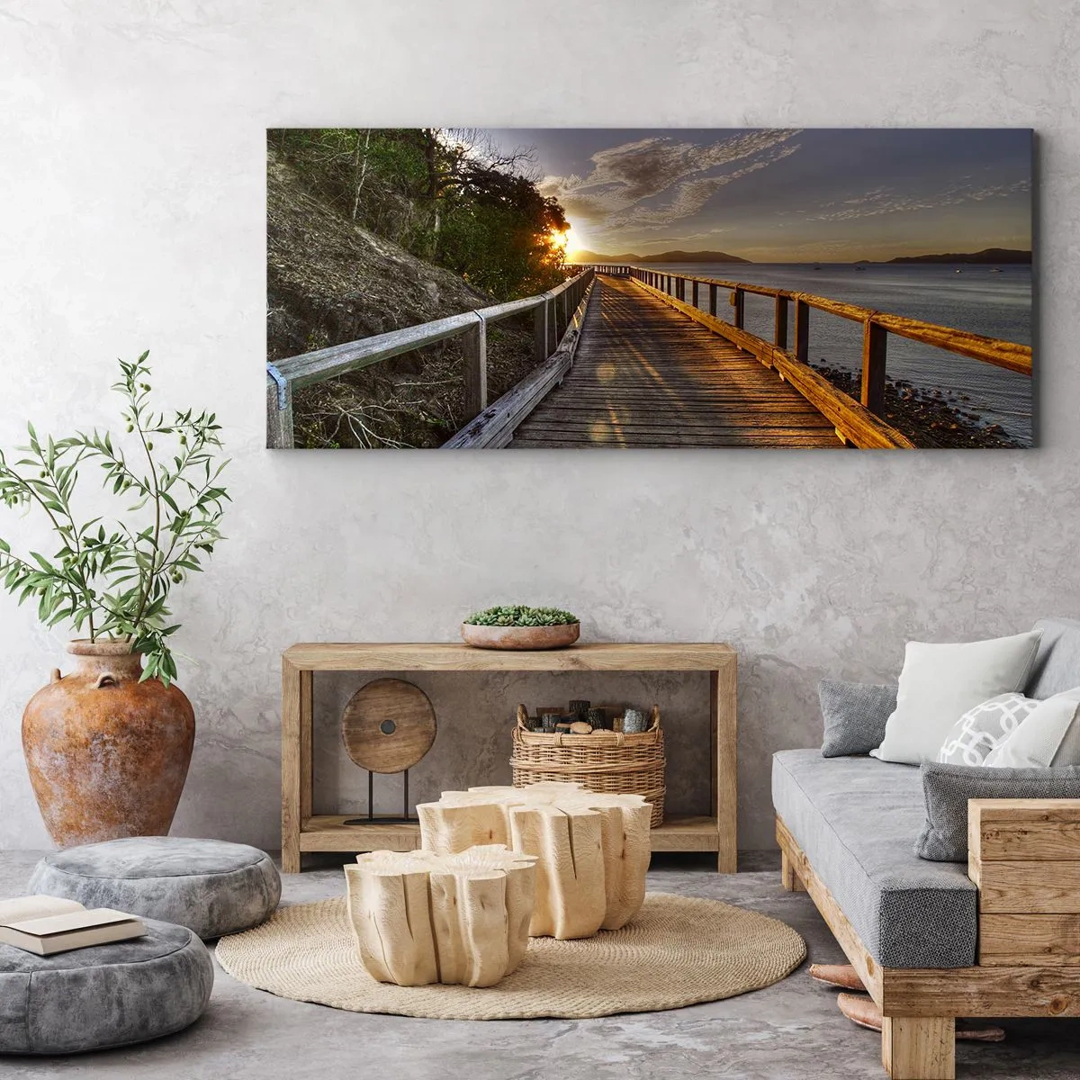 Cuadro sobre lienzo - Impresión de Imagen - Camina, sigue caminando hacia el sol - 100x40 cm
