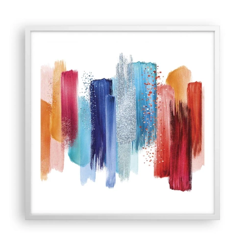 Póster en marco blanco - Arriba y abajo - 60x60 cm