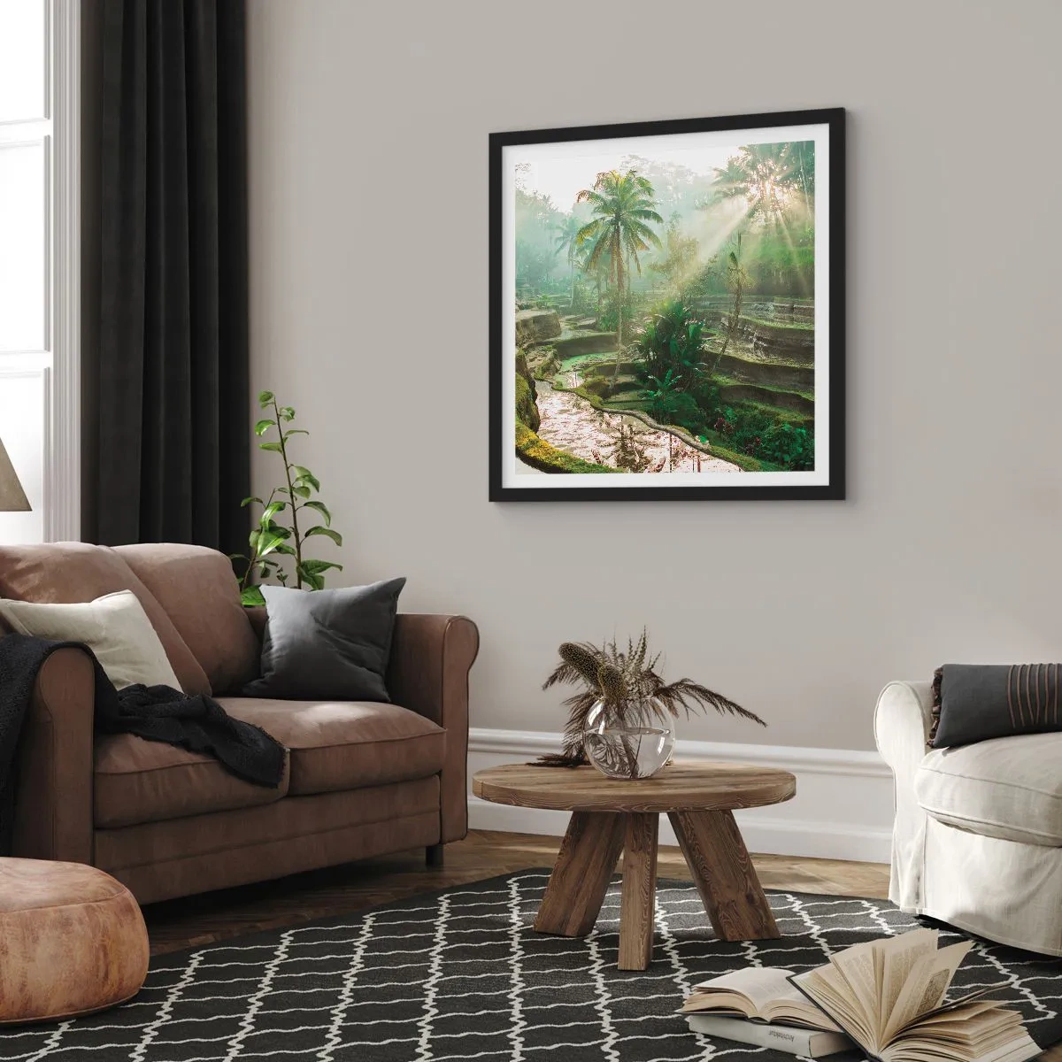 Póster en marco negro - Crecer bajo el sol - 50x50 cm