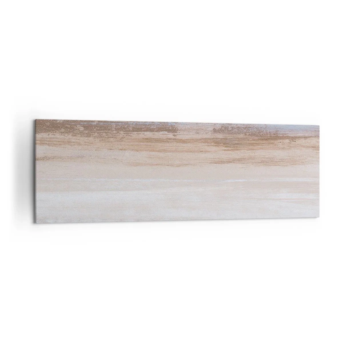 Cuadro sobre lienzo - Impresión de Imagen - Un paisaje sutil en tonos pastel de azul y beige. - 160x50cm - Paisaje ambiguo - Decoración de pared moderna para salón y dormitorio ARTTOR