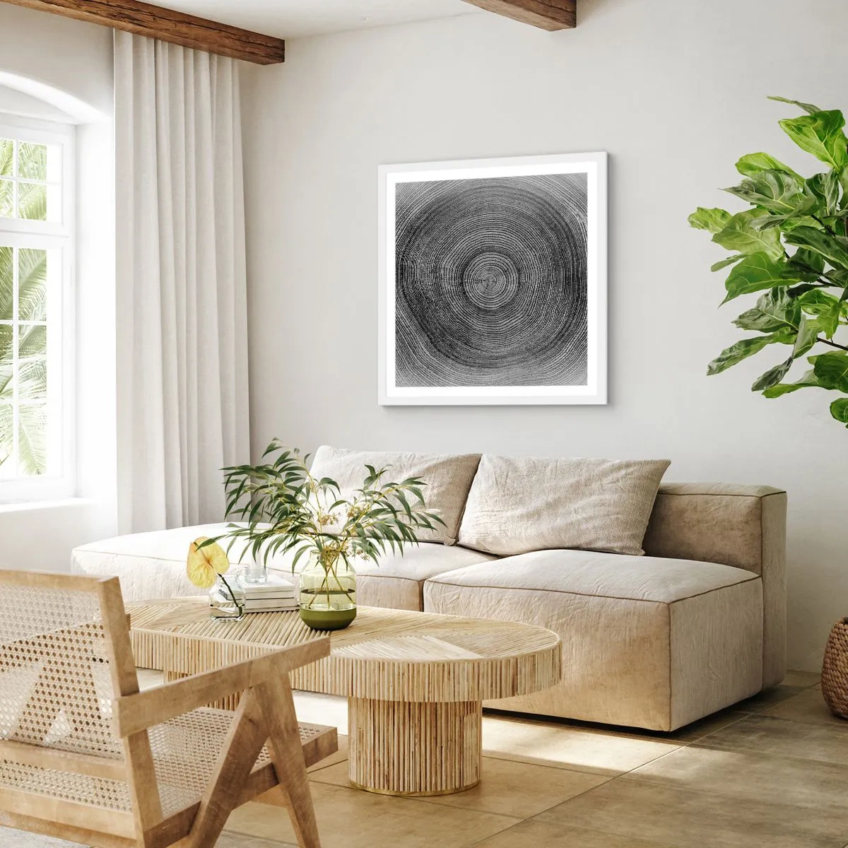 Póster en marco blanco - El paso del tiempo - 30x30 cm