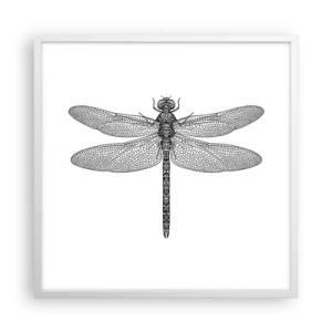 Póster en marco blanco - Precisión de la naturaleza - 60x60 cm