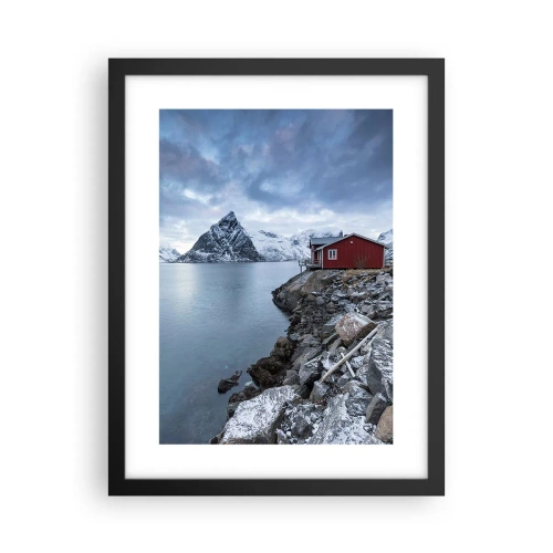 Póster en marco negro - Paisaje escandinavo - 30x40 cm
