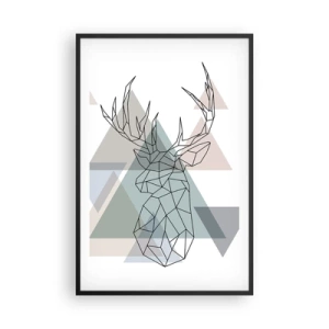 Póster en marco negro - En un bosque geométrico - 61x91 cm
