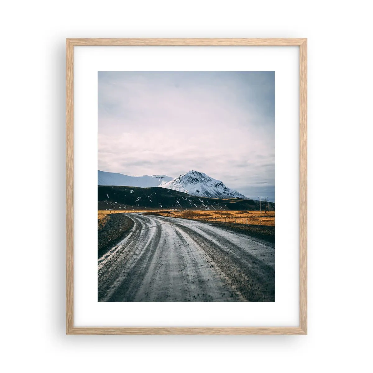 Póster en marco roble claro - En el ambiente islandés - 40x50 cm