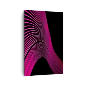 Cuadro sobre lienzo - Impresión de Imagen - Líneas futuristas en tonos rosa sobre fondo negro. - 80x120cm - Avenida de luz - Decoración de pared moderna para salón y dormitorio ARTTOR