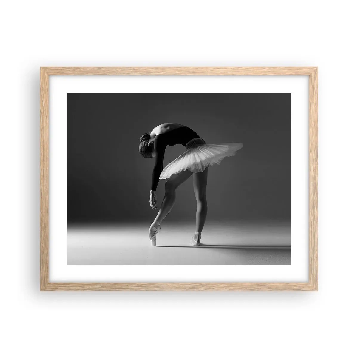 Póster en marco roble claro - Bella bailarina - 50x40 cm