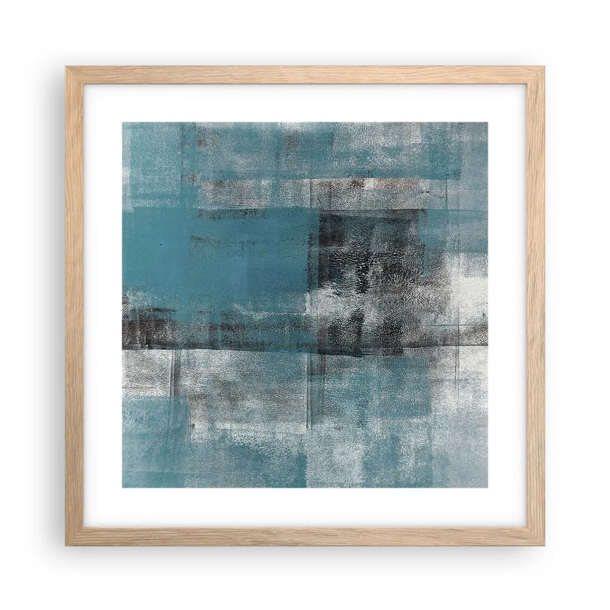 Póster en marco roble claro - Agua y aire - 40x40 cm