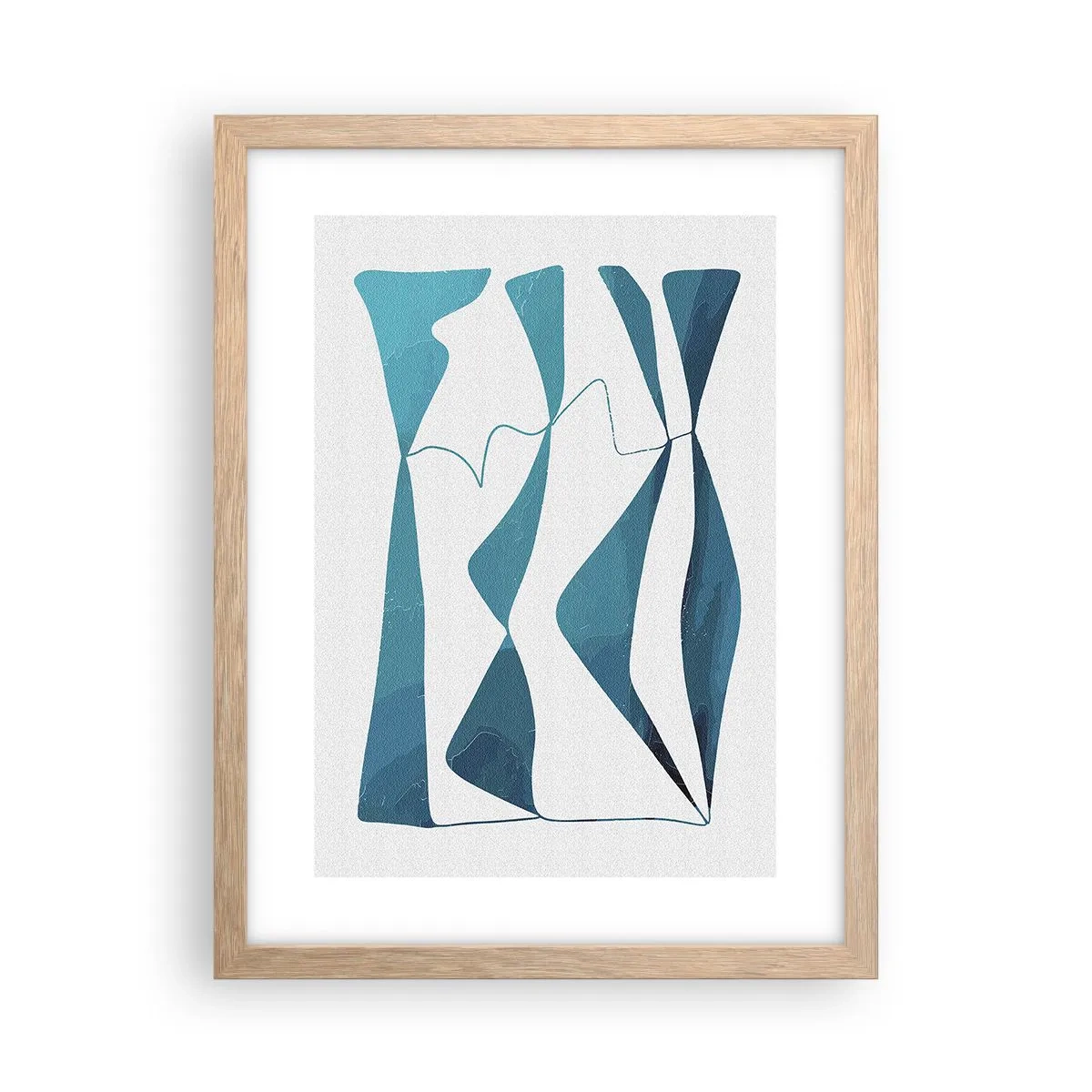 Póster en marco roble claro - Abstracción: un compuesto turquesa - 30x40 cm
