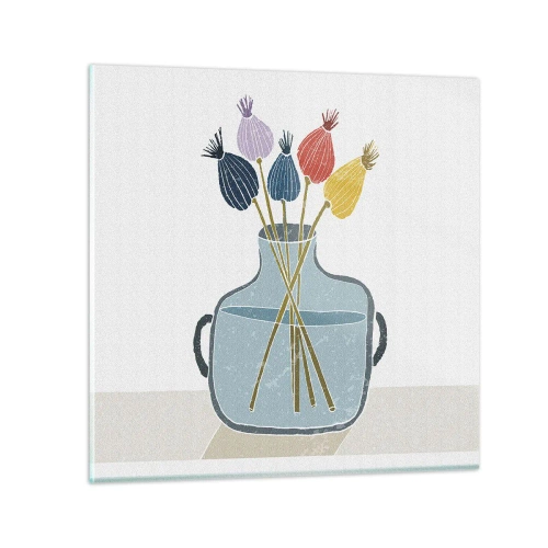 Cuadro sobre vidrio - Impresiones sobre Vidrio - Como una semilla de amapola - 60x60 cm