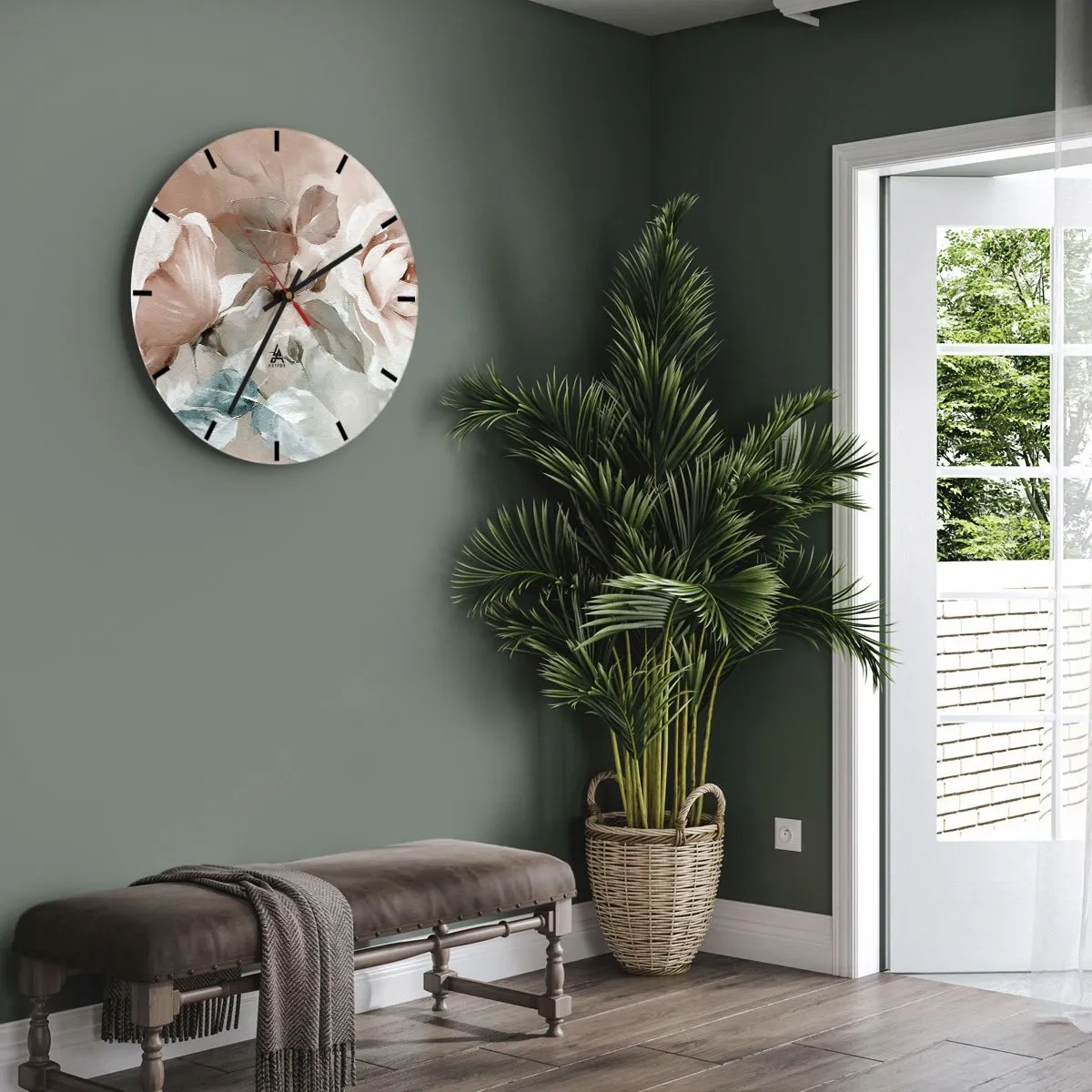 Reloj de pared - Reloj de vidrio - El espíritu del romanticismo - 40x40 cm