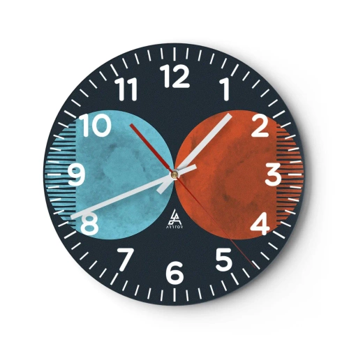 Reloj de pared - Reloj de vidrio - ¿Solo geometría? - 30x30 cm