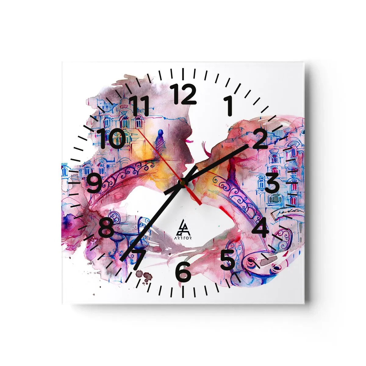 Reloj de pared - Reloj de vidrio - Un puente secreto de suspiros - 30x30 cm