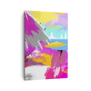 Cuadro sobre lienzo - Impresión de Imagen - Abstracción dinámica en colores intensos - 70x100cm - Abstracción colorida - Decoración de pared moderna para salón y dormitorio ARTTOR