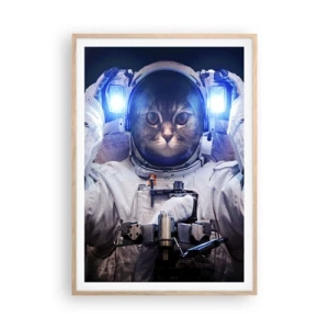 Póster en marco roble claro - Houston, tienes un problema. - 70x100 cm