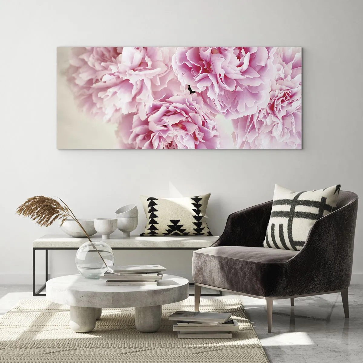 Cuadro sobre vidrio - Impresiones sobre Vidrio - En el esplendor del rosa - 100x40 cm