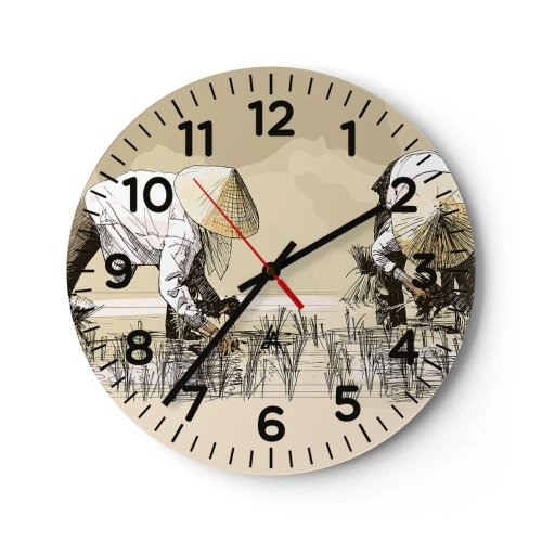 Reloj de pared - Reloj de vidrio - De una cosecha exitosa - 30x30 cm