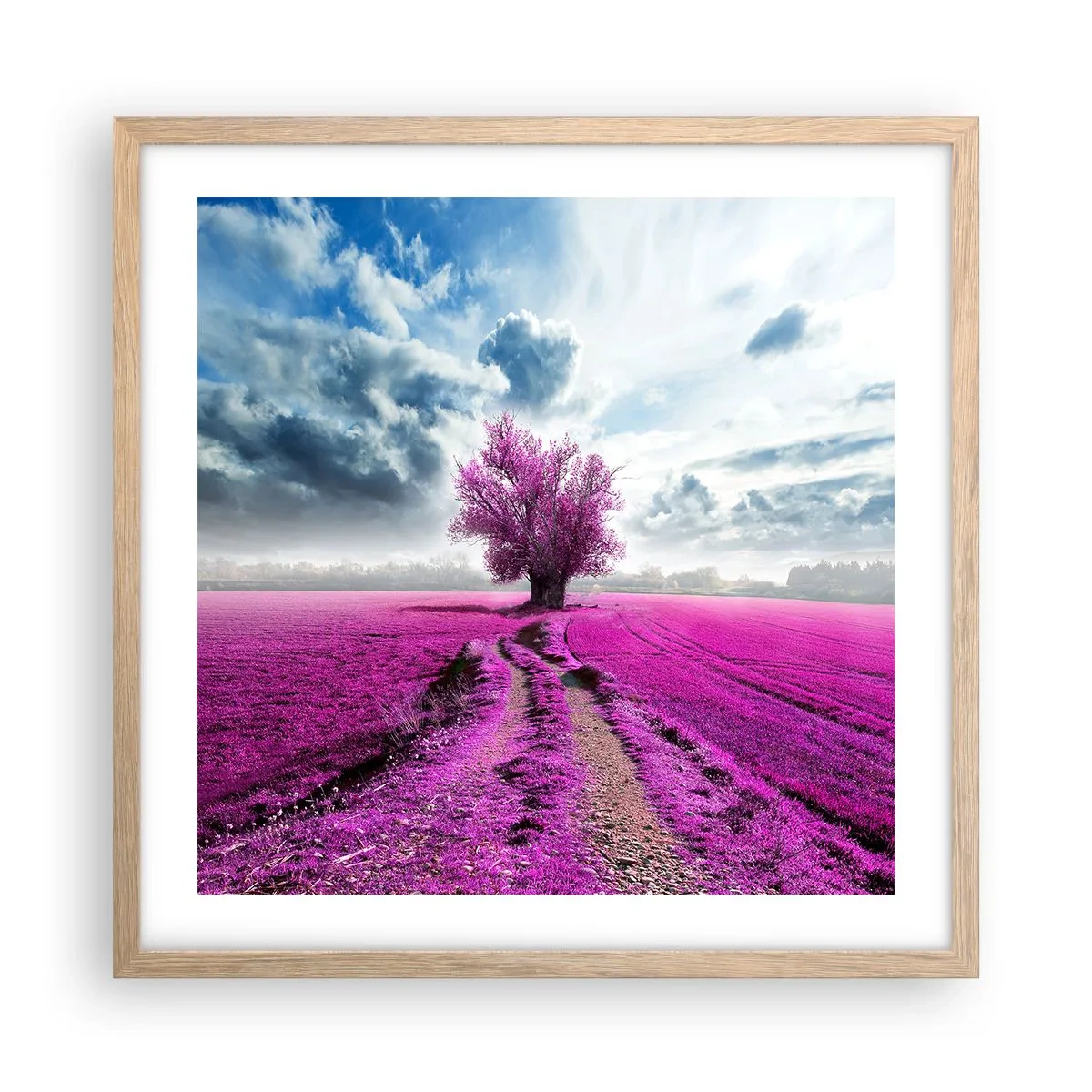 Póster en marco roble claro - El brezal - un encanto - 50x50 cm