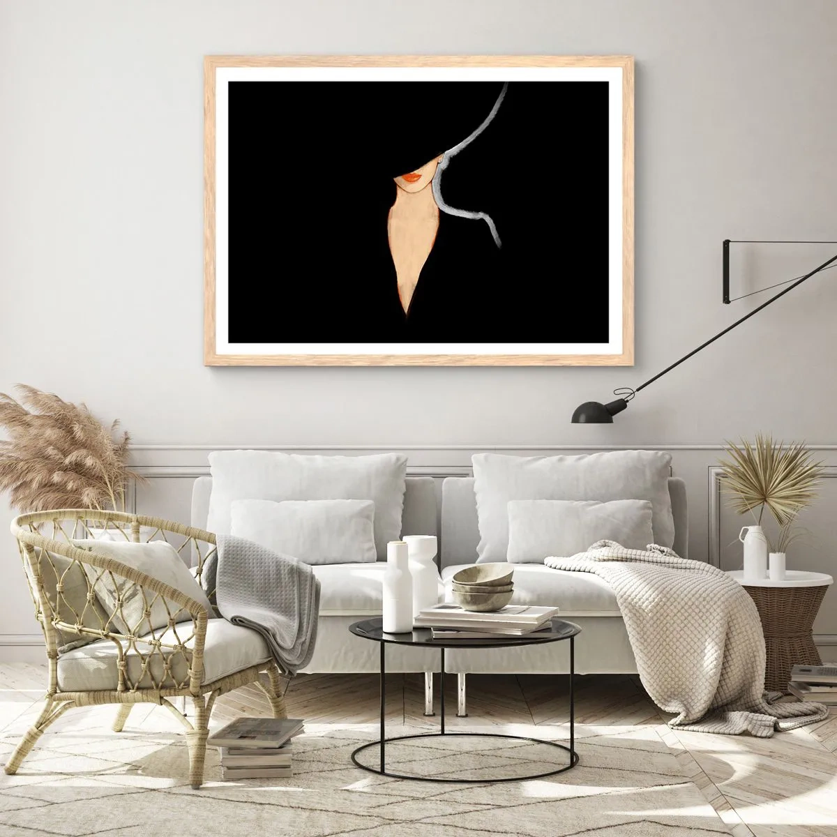 Póster en marco roble claro - Elegancia y estilo - 50x40 cm