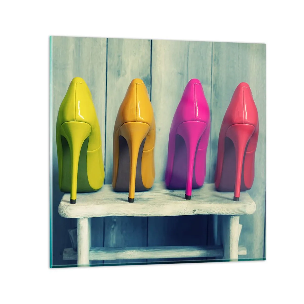 Cuadro sobre vidrio - Impresiones sobre Vidrio - Caminando sobre un arco iris - 40x40 cm