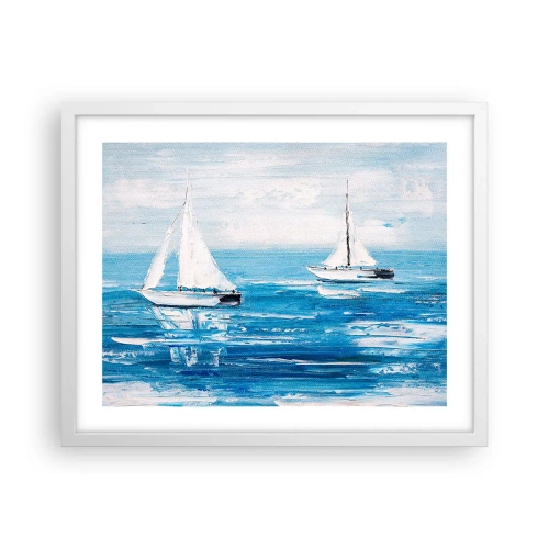 Póster en marco blanco - Con un amigo a tu lado - 50x40 cm