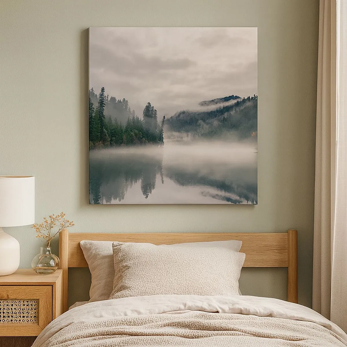 Cuadro sobre lienzo - Impresión de Imagen - En el ensueño, en la niebla - 30x30 cm