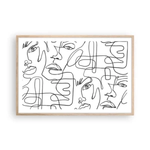 Póster en marco roble claro - Entre emociones enredadas - 91x61 cm