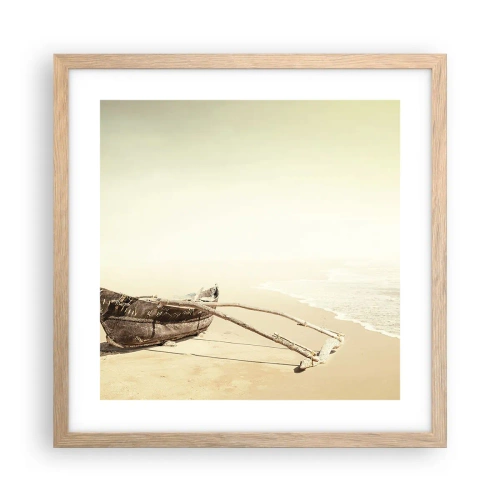 Póster en marco roble claro - Un recuerdo de los mares del sur - 40x40 cm