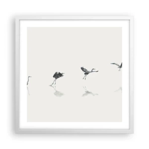 Póster en marco blanco - Cuatro sencillos pasos para despegar - 50x50 cm