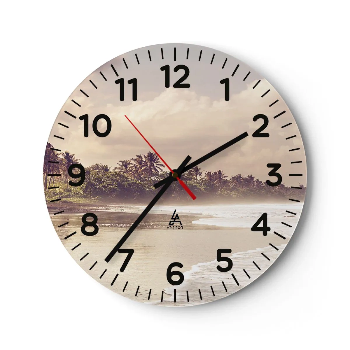 Reloj de pared - Reloj de vidrio - La caricia de las olas - 40x40 cm