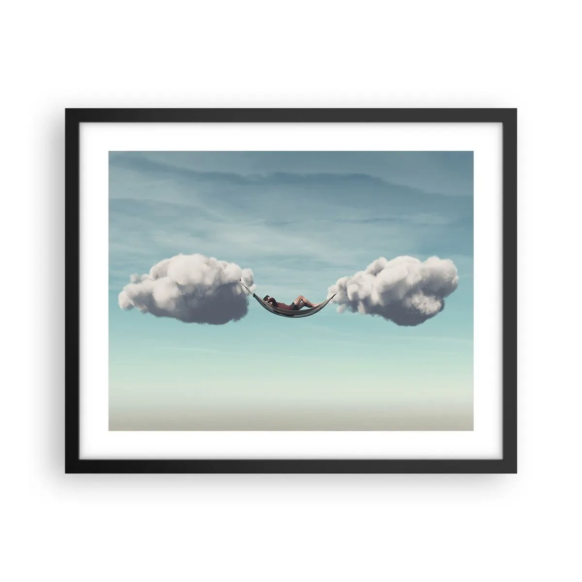 Póster en marco negro - La felicidad del momento - 50x40 cm