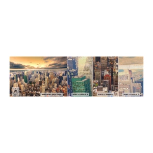 Muestra de fotomural Premium Canvas - Metrópolis dorada - Ciudad, Nueva York, Arquitectura - 100x30 cm