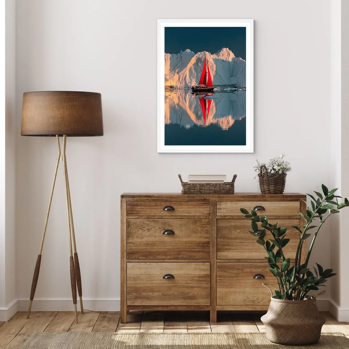 Póster en marco blanco - En el límite del mundo - 50x70 cm