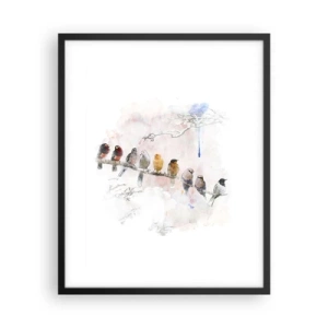 Póster en marco negro - Reunión alada - 40x50 cm