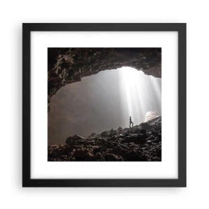 Póster en marco negro - Gruta luminosa - 30x30 cm
