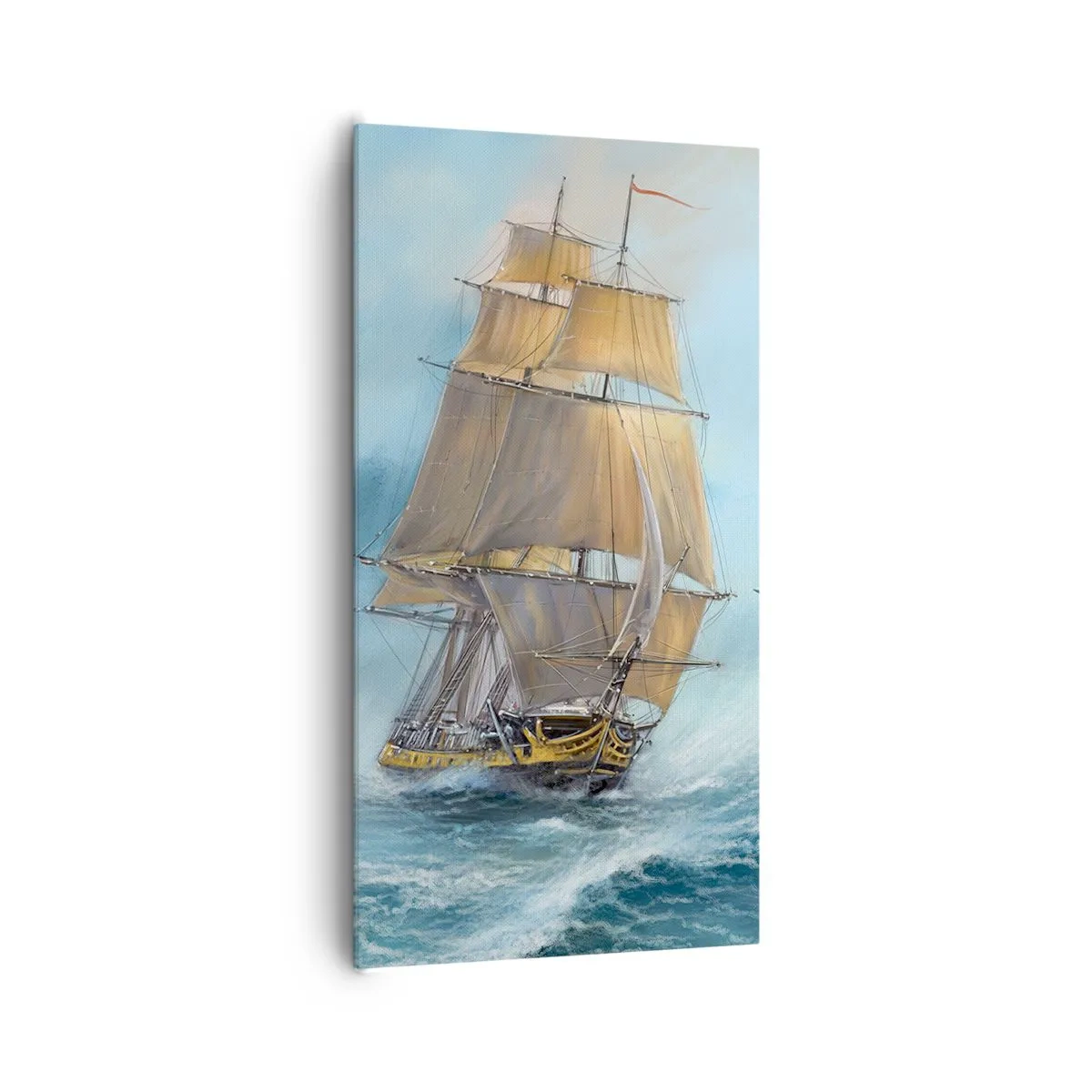 Cuadro sobre lienzo - Impresión de Imagen - Surcando las olas - 65x120 cm