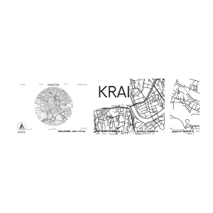 Muestra de fotomural autoadhesivo Deluxe Sticker - Anatomía de Cracovia - Mapa, Cracovia, Polonia - 100x30 cm