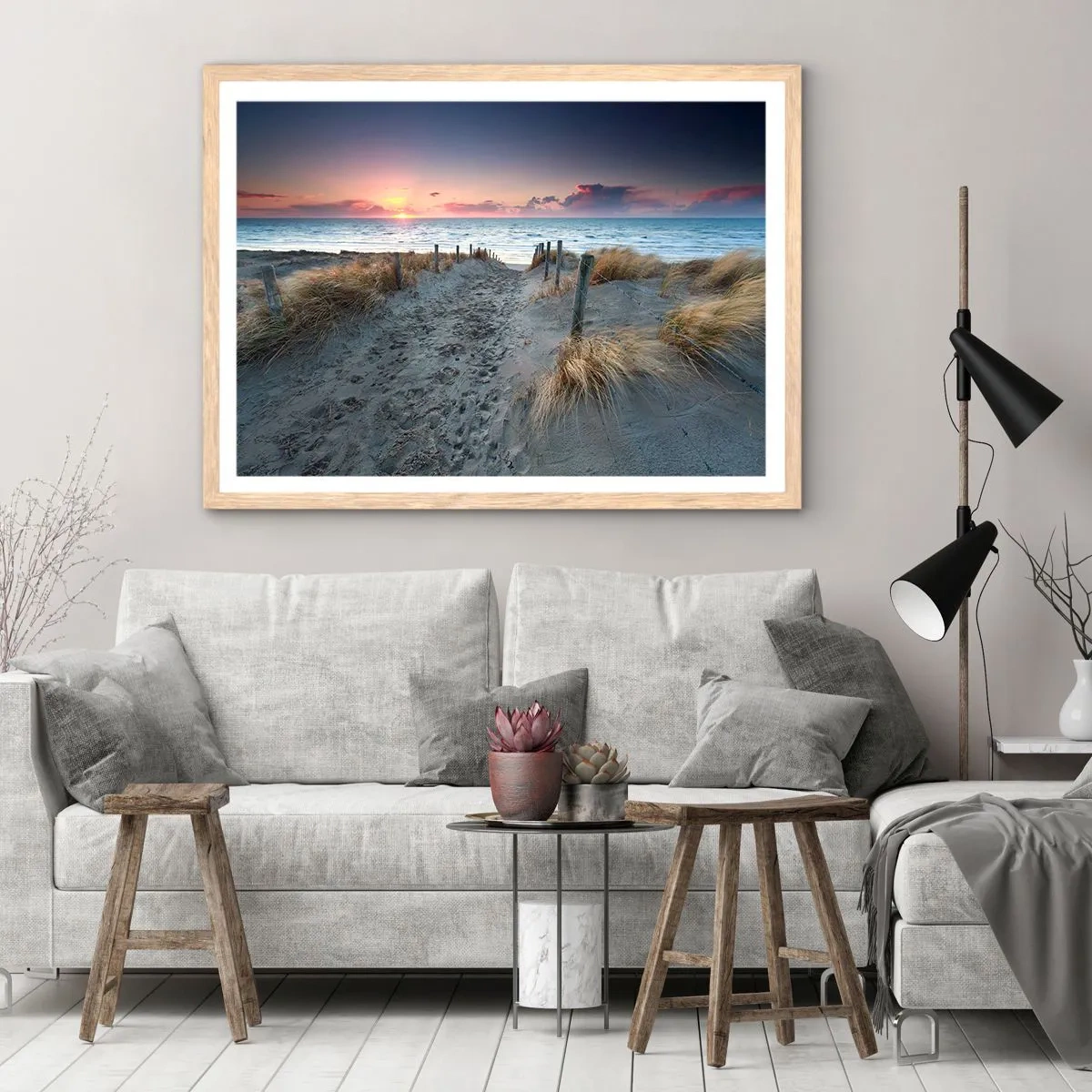 Póster en marco roble claro - Se derramó un arco iris de luminosidad.... - 100x70 cm