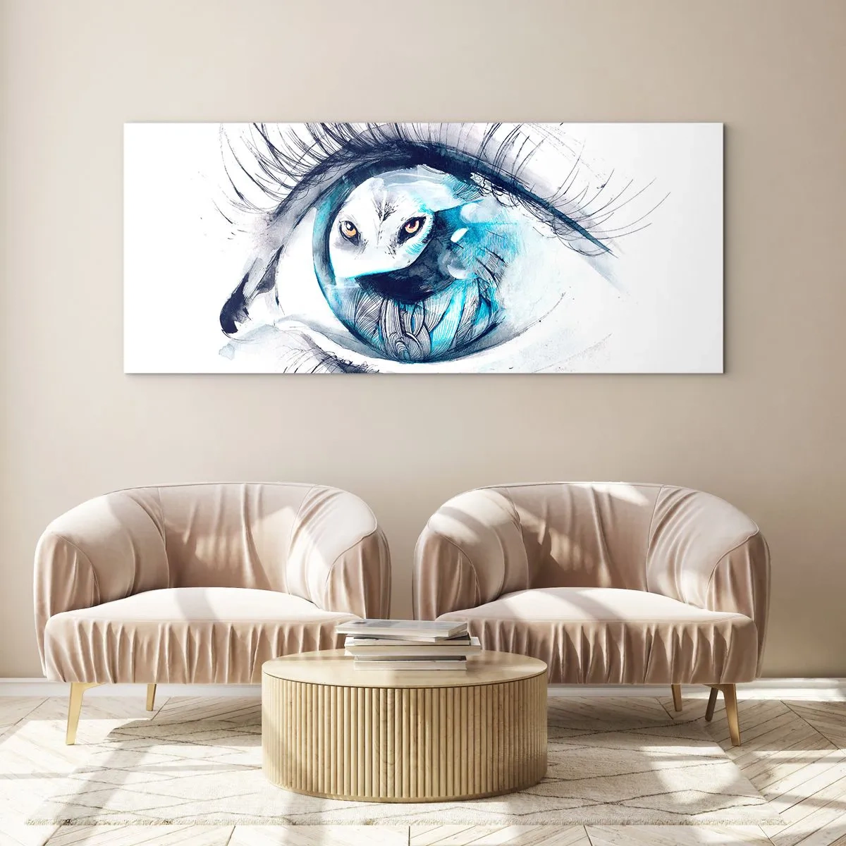 Cuadro sobre vidrio - Impresiones sobre Vidrio - Ojo con la naturaleza - 100x40 cm