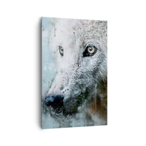 Cuadro sobre lienzo - Impresión de Imagen - Retrato en acuarela de un lobo - 80x120cm - Conoce el alma del lobo - Decoración de pared moderna para salón y dormitorio ARTTOR