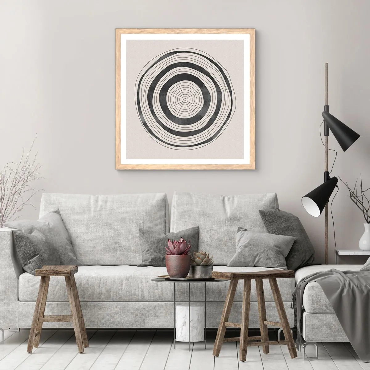 Póster en marco roble claro - Lo importante es lo que hay entre medias - 30x30 cm