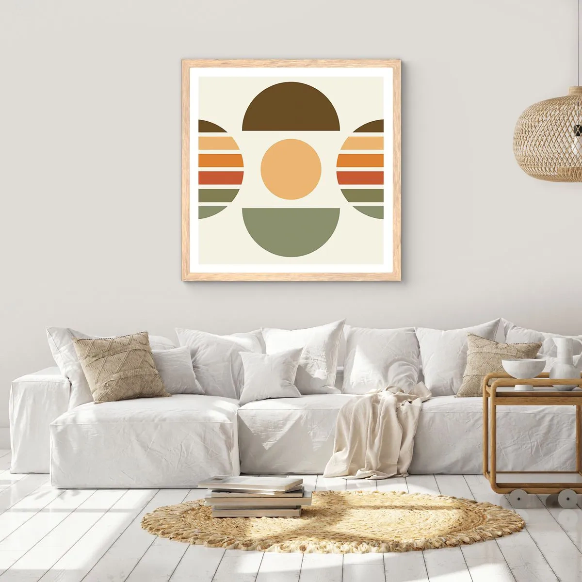 Póster en marco roble claro - Los tonos de la tierra - 60x60 cm