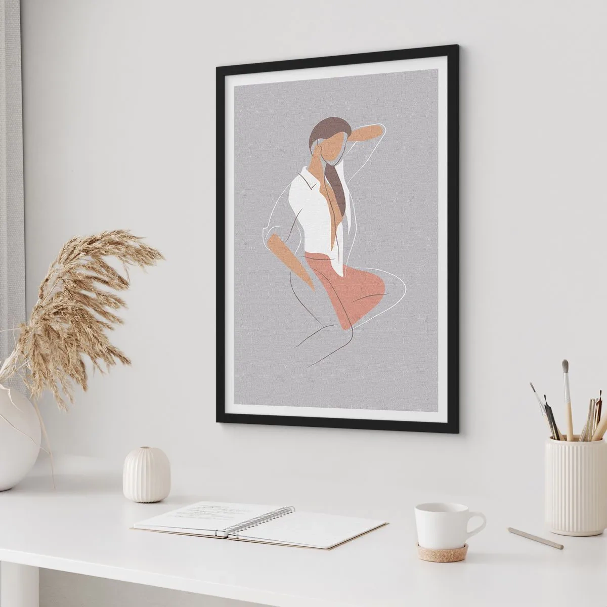 Póster en marco negro - Un esbozo de encanto - 40x50 cm