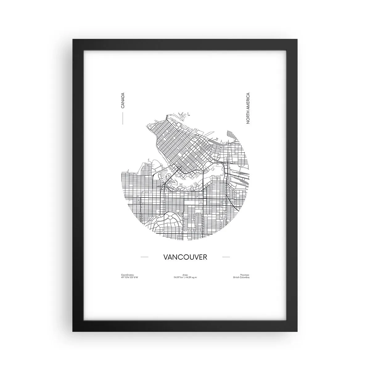 Póster en marco negro - Anatomía de Vancouver - 30x40 cm