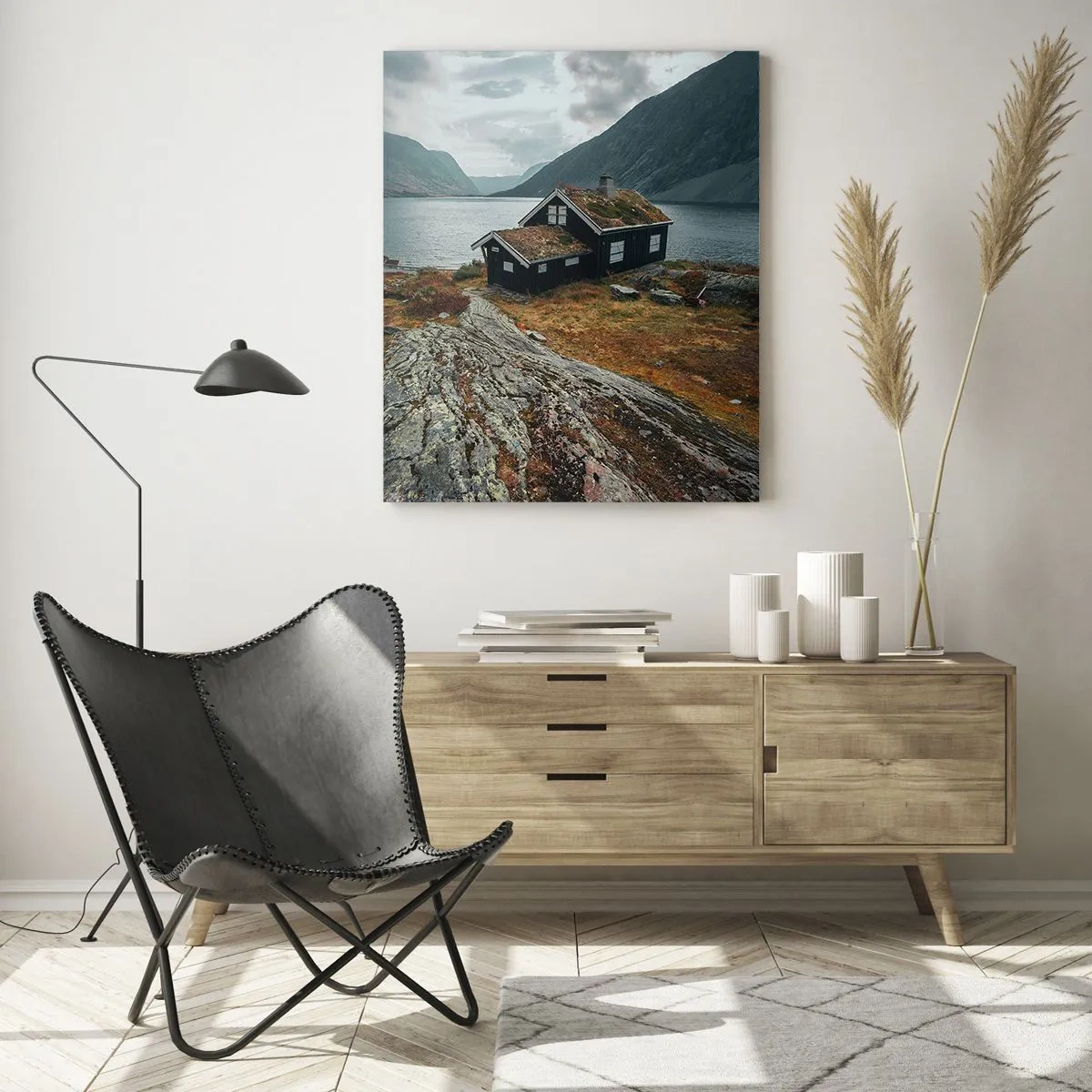 Cuadro sobre vidrio - Impresiones sobre Vidrio - Verano en los fiordos - 80x120 cm