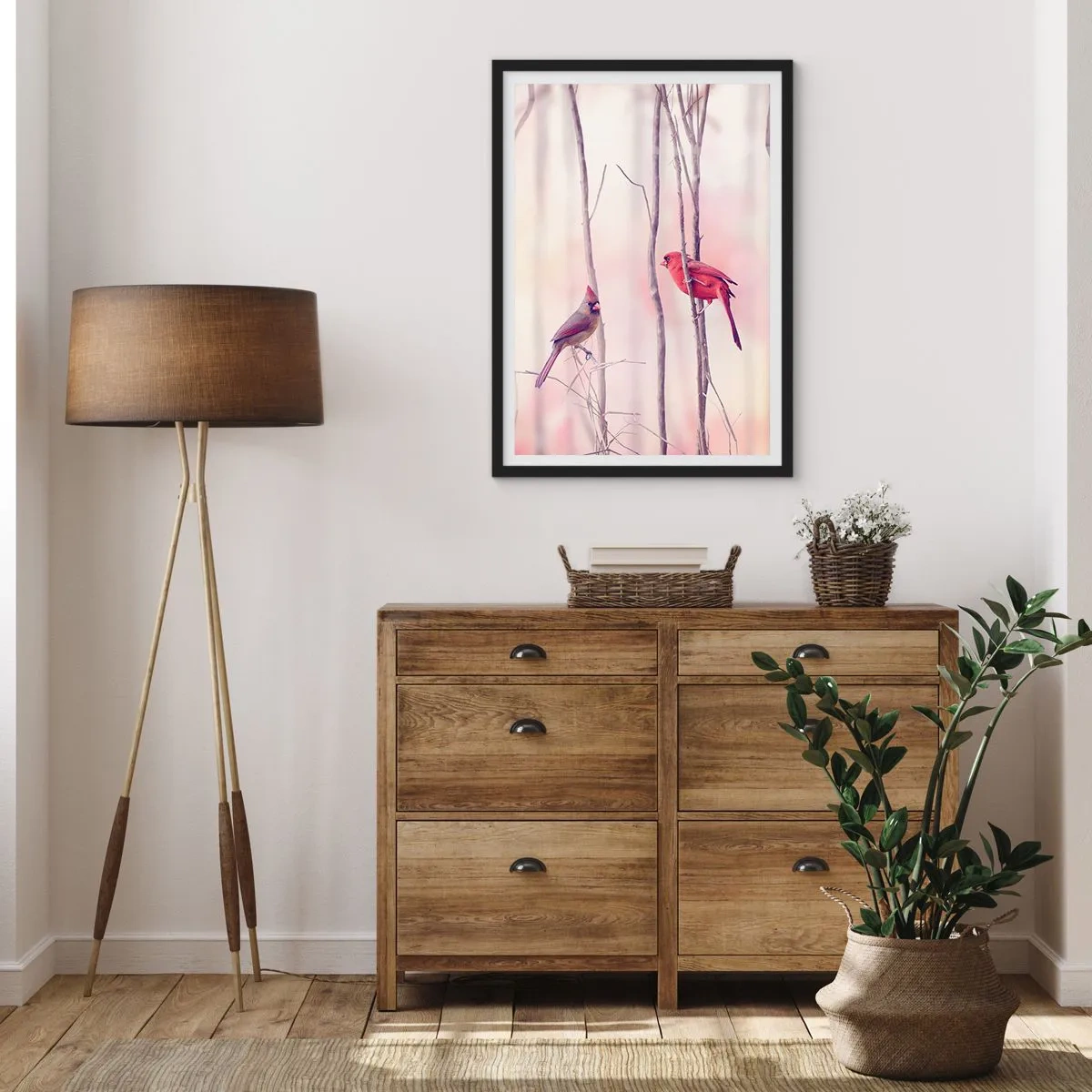 Póster en marco negro - Historia de un bosque rosa - 61x91 cm
